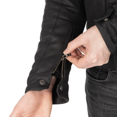 Oxford Hardy 2.0 Wax Erkek Deri Motosiklet Ceketi - Siyah - TM250401