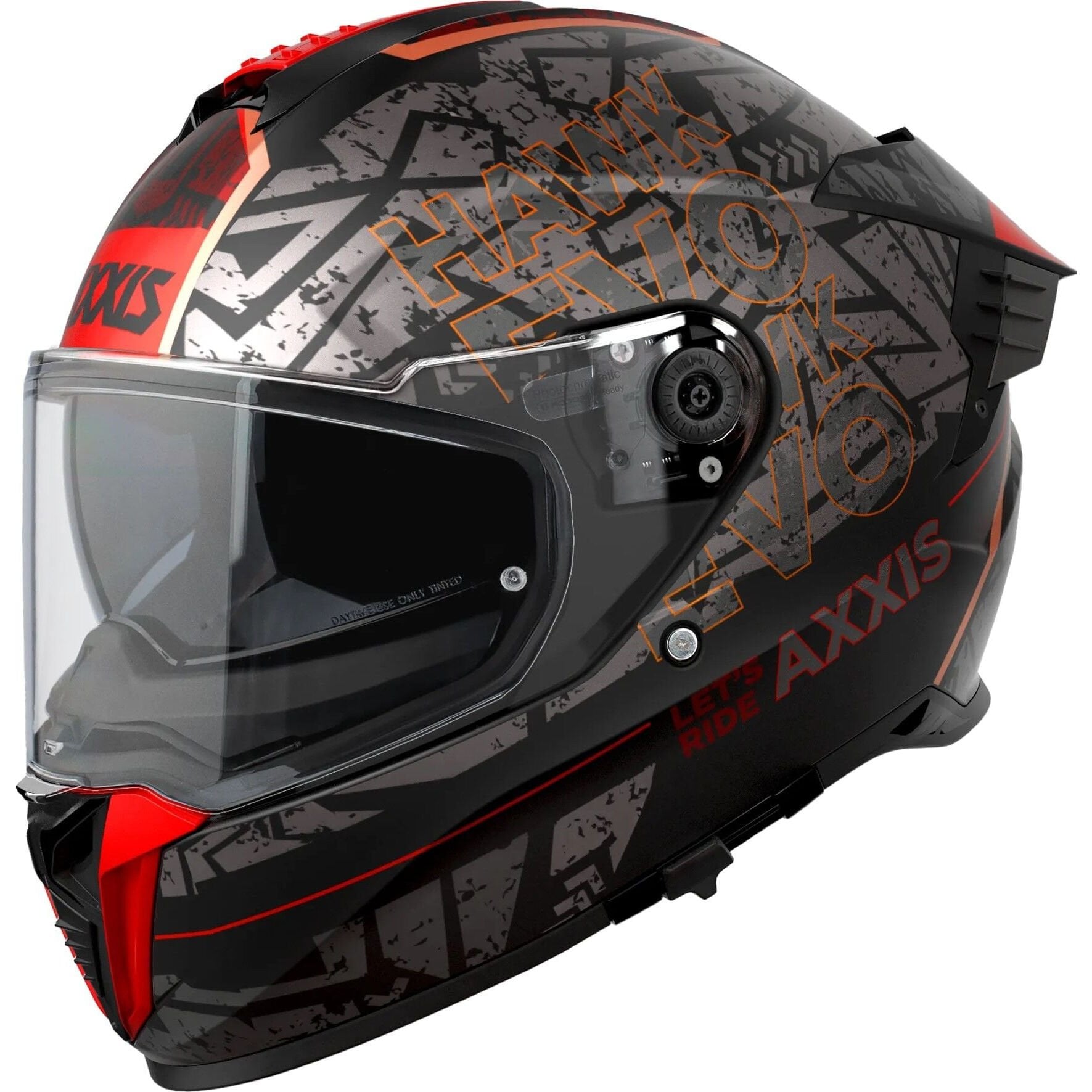 Axxis Hawk Evo Let's Ride Mat Kırmızı Gri