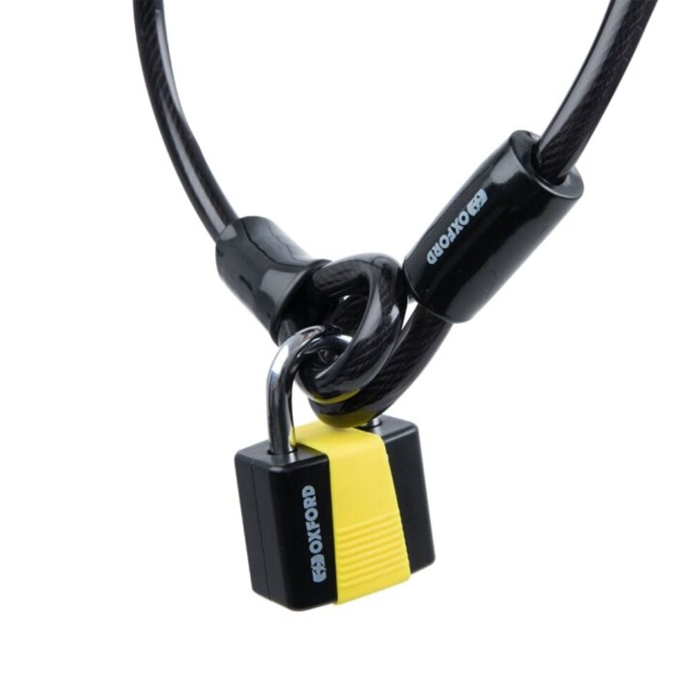 Oxford Loop Lock10 Halka Kablo + Asma Kilit 10mm x 1.8m - LK222