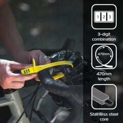 Oxford Şifreli Kelepçe Kilit Sarı - Oxford Combi Zip Lock Yellow
