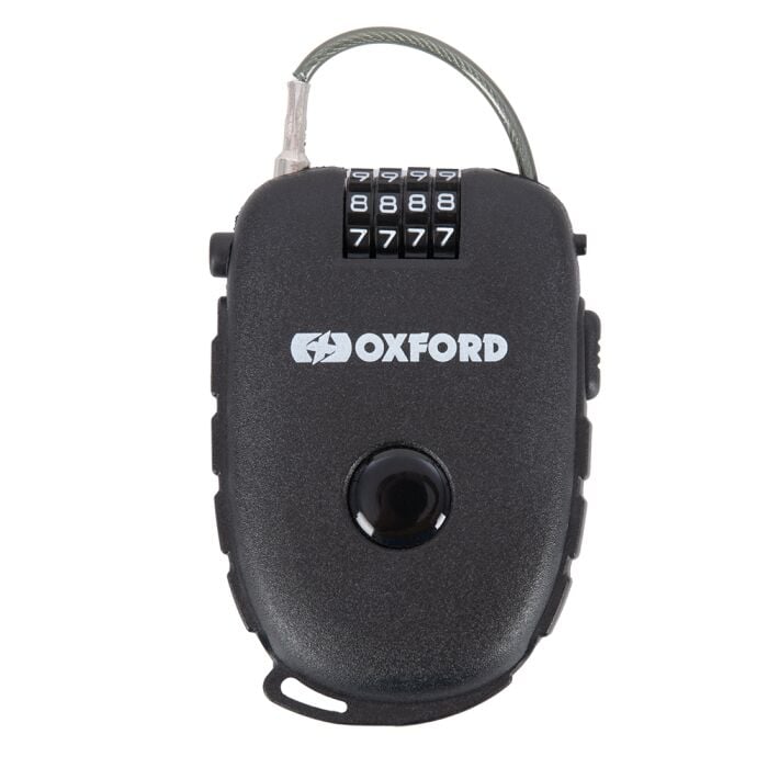 Oxford Toplanabilir Kablo Kilidi Siyah 75cm - Oxford Retra Cable Black