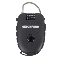 Oxford Toplanabilir Kablo Kilidi Siyah 75cm - Oxford Retra Cable Black