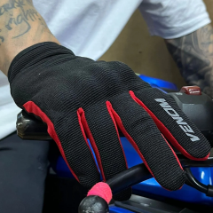 Venom VNP-650 Siyah/Kırmızı - Yazlık Motosiklet Eldiveni