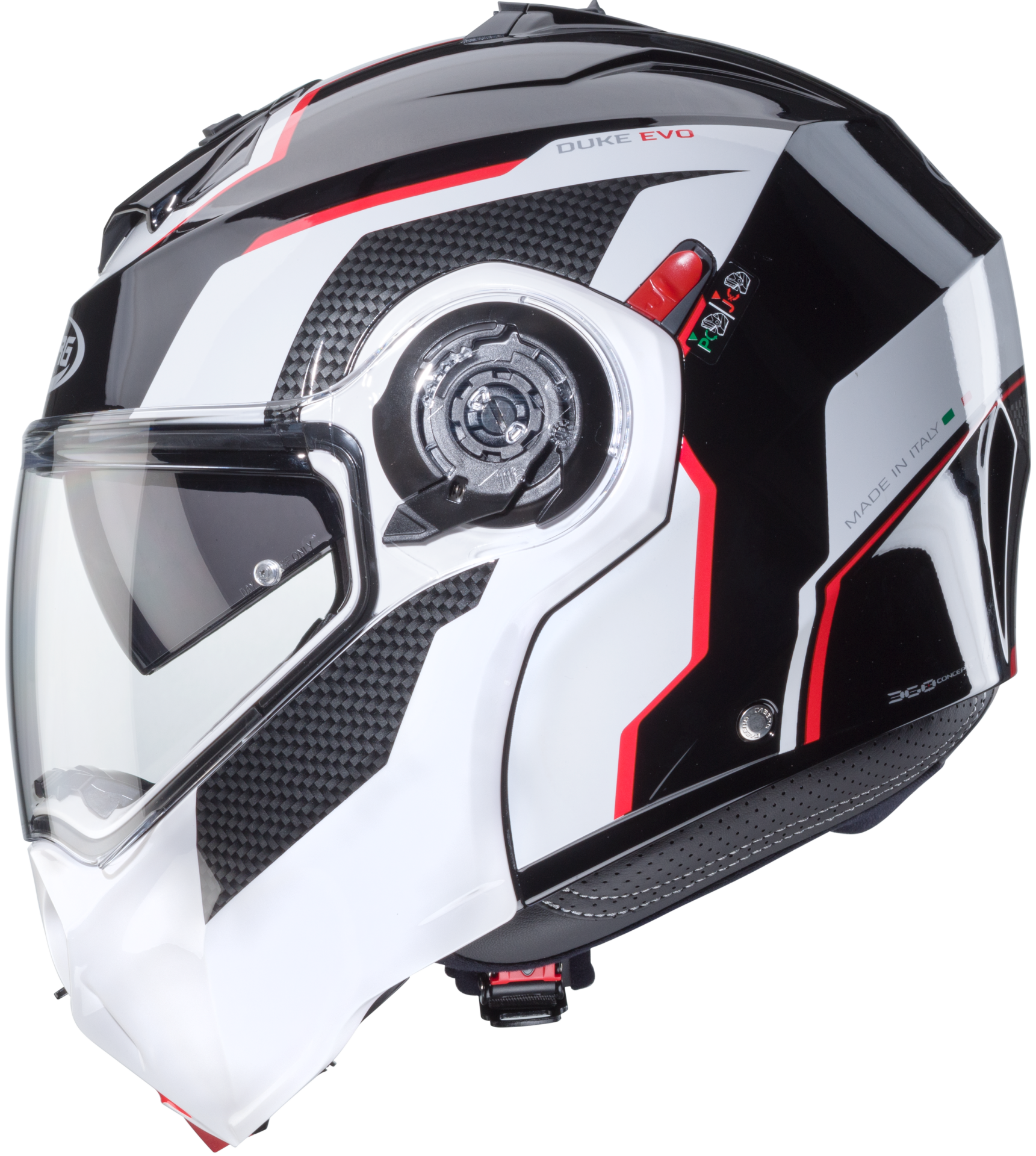 Caberg Duke Evo Move Siyah Beyaz Kırmızı