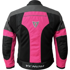 VENOM Dynamic - 4 Mevsim Kadın Motosiklet Montu - Siyah/Pembe