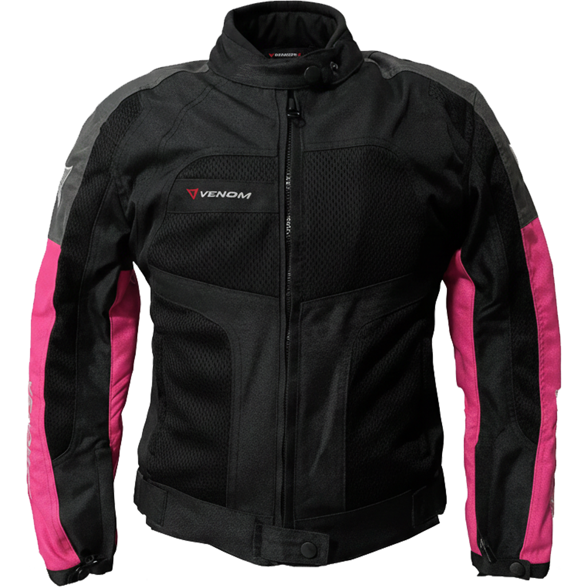 VENOM Dynamic - 4 Mevsim Kadın Motosiklet Montu - Siyah/Pembe