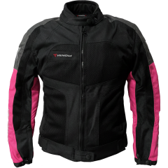 VENOM Dynamic - 4 Mevsim Kadın Motosiklet Montu - Siyah/Pembe