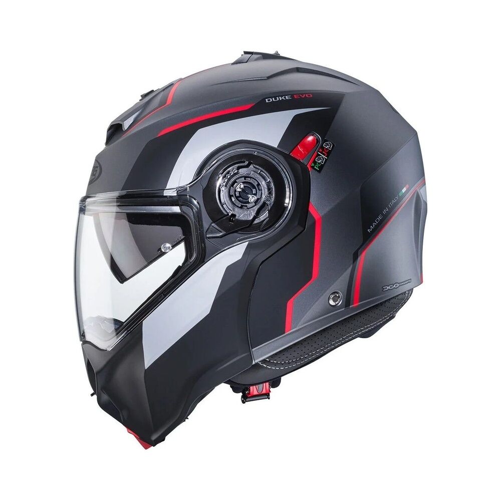 Caberg Duke Evo Mat Metalik Gri Siyah Kırmızı