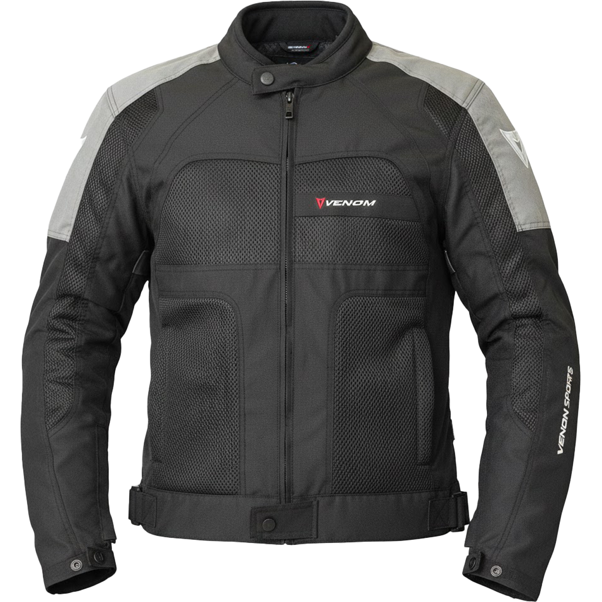 VENOM Dynamic - 4 Mevsim Kadın Motosiklet Montu - Siyah/Gri