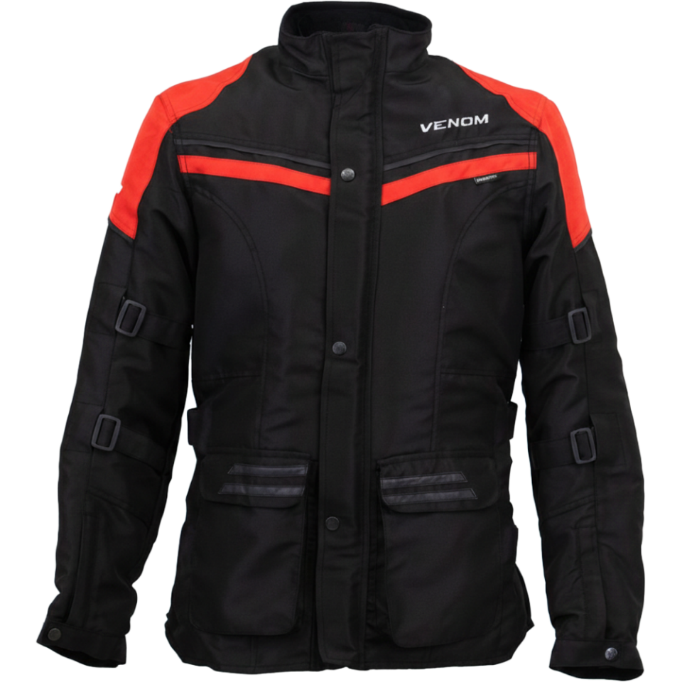 VENOM Touring Pro - Motosiklet Ceketi - Siyah/Kırmızı