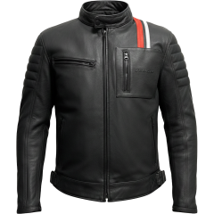 VENOM Mustang Deri Motosiklet Ceketi - Siyah/Turuncu