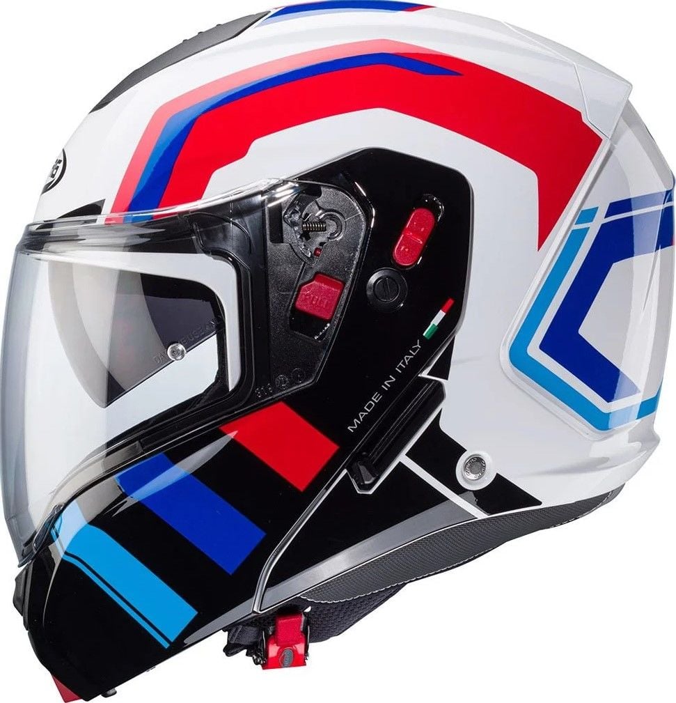 Caberg Horus X Road Beyaz Kırmızı Mavi Açık Mavi