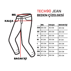 Tech90 City Kevlar Kot Motosiklet Pantolonu - Mavi