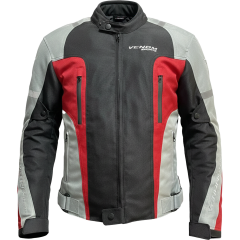 VENOM Air Racing - Motosiklet Ceketi - Açık Gri/Kırmızı