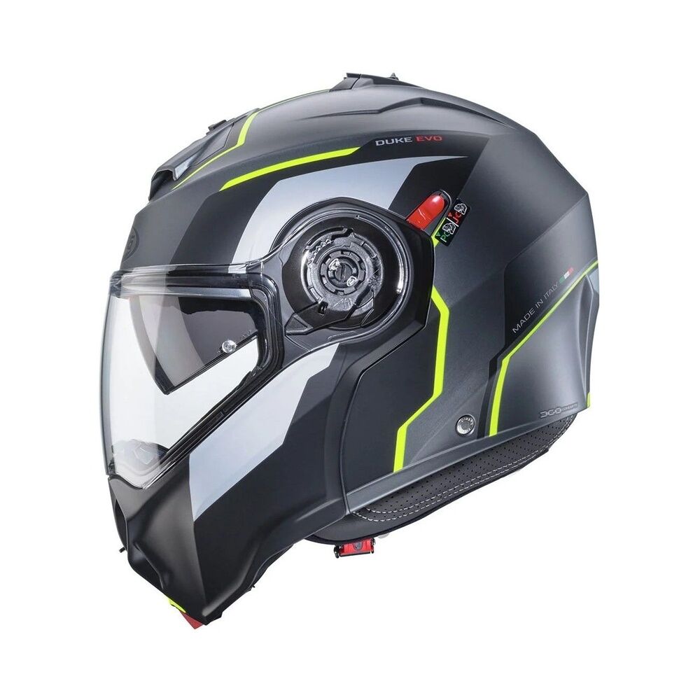 Caberg Duke X Tour Mat Siyah Fosfor Sarı Antrasit Gümüş