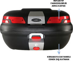 MAXEM  SL45 SİYAH MOTOSİKLET ARKA ÇANTA TOPCASE