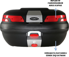 MAXEM  SL45 SİYAH MOTOSİKLET ARKA ÇANTA TOPCASE