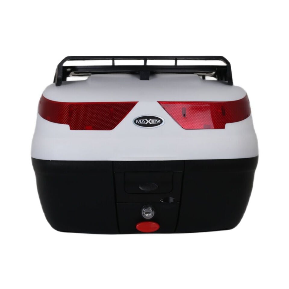 MAXEM SL40 FULL BEYAZ MOTOSİKLET ARKA ÇANTA TOPCASE