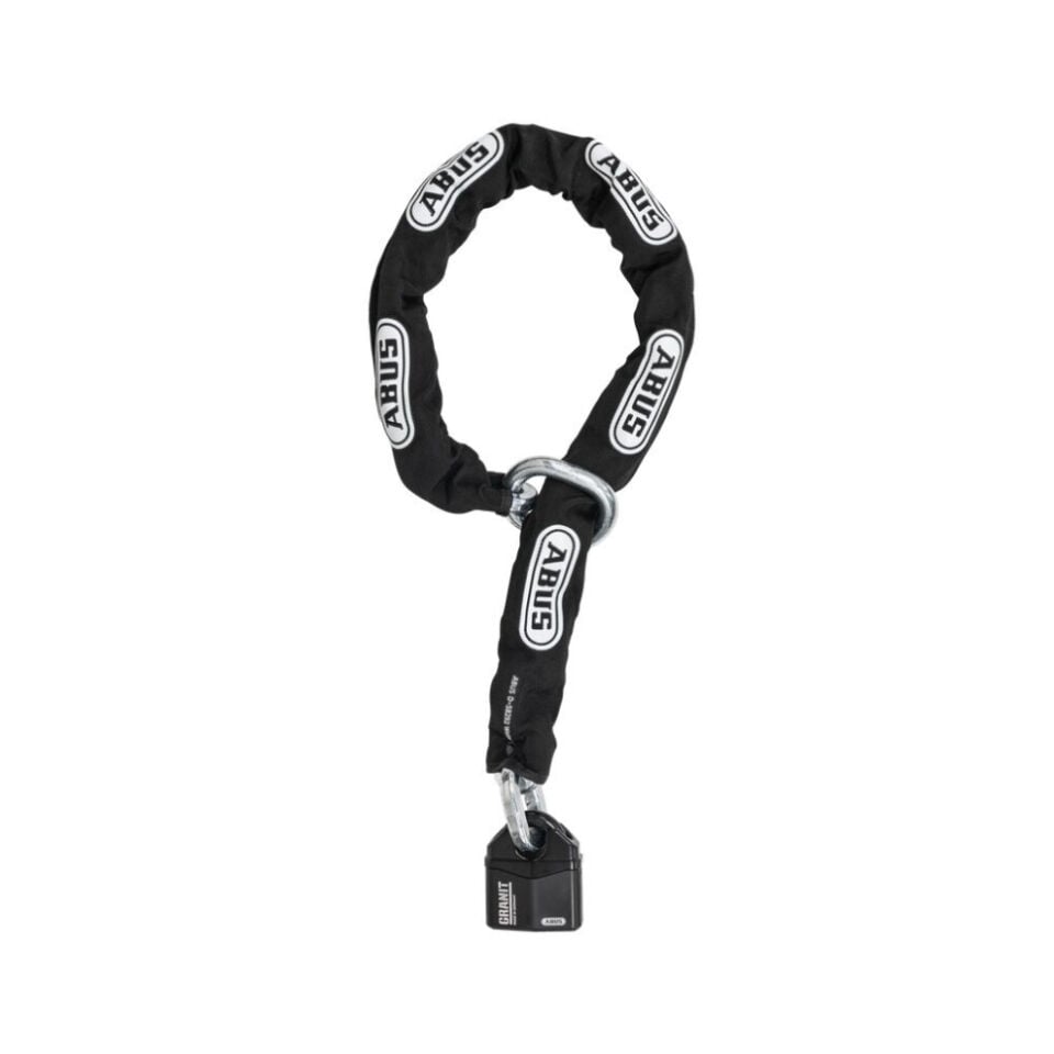 ABUS GRANIT™ Power Chain 37RK/80 14KS/120 Black Loop – Yüksek Güvenlikli Zincir Kilidi