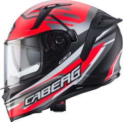 Caberg Avalon X Kira Mat Siyah Gri Fosfor Kırmızı Beyaz