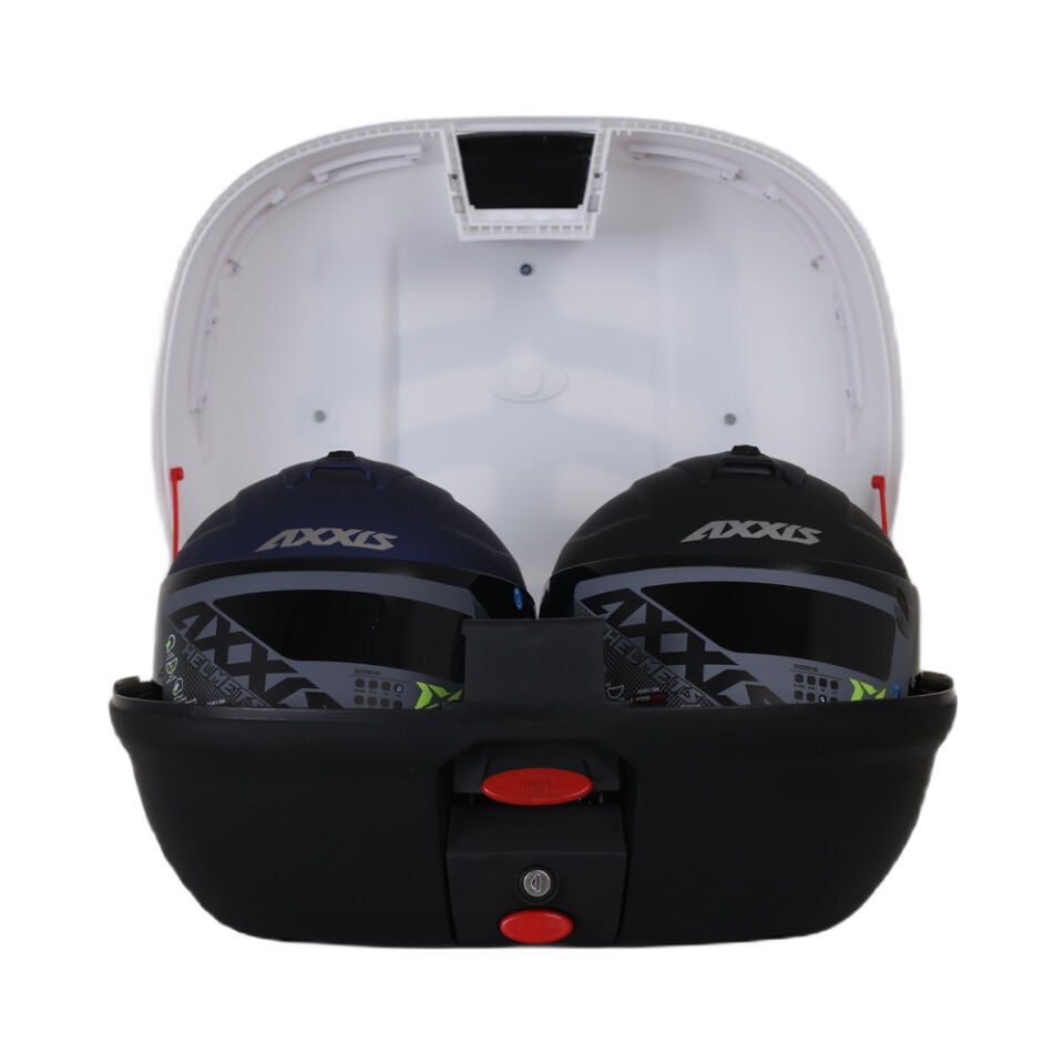 MAXEM  SL45 BEYAZ BAGAJLI MOTOSİKLET ARKA ÇANTA TOPCASE 45 LT