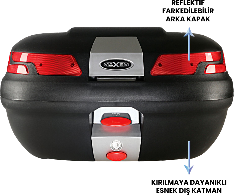 MAXEM SL45 BEYAZ MOTOSİKLET ARKA ÇANTA TOPCASE
