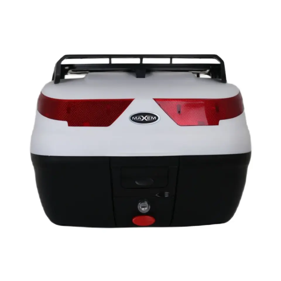 MAXEM SL40 BEYAZ BAGAJLI - 40LT MOTOSİKLET ARKA ÇANTA TOPCASE