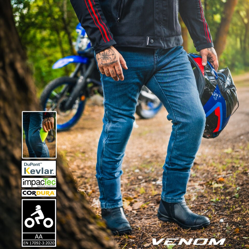 Venom Motosiklet Pantolonu Nova Cordura Denim - Mavi