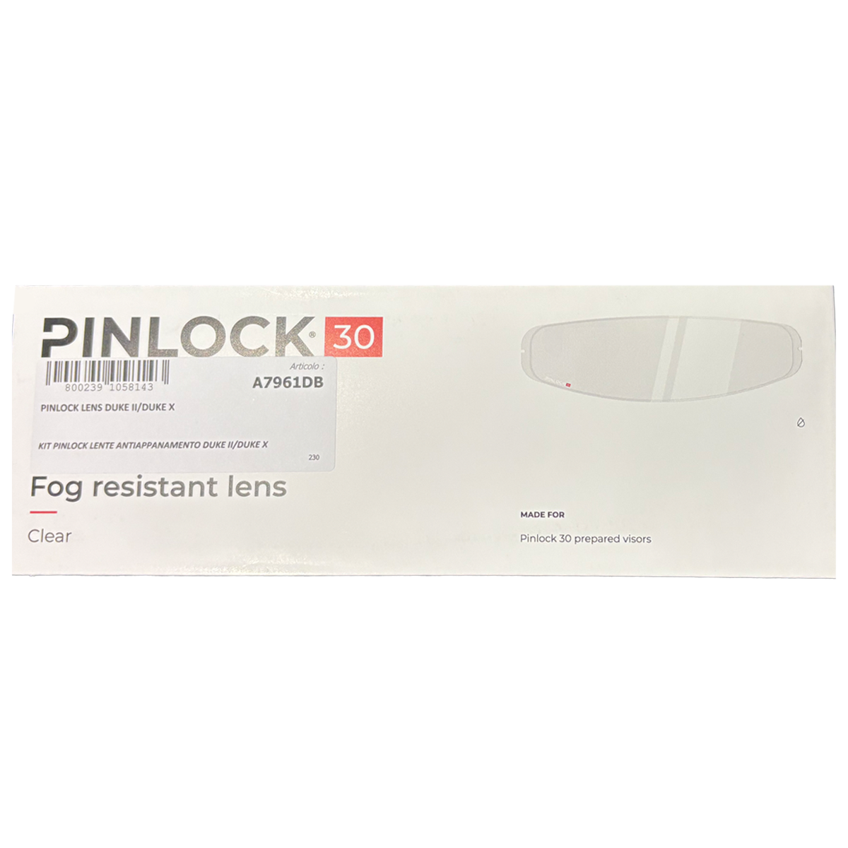 Pinlock 30 - Caberg Duke 2/Duke X İçin Buğu Önleyici - A7961DB