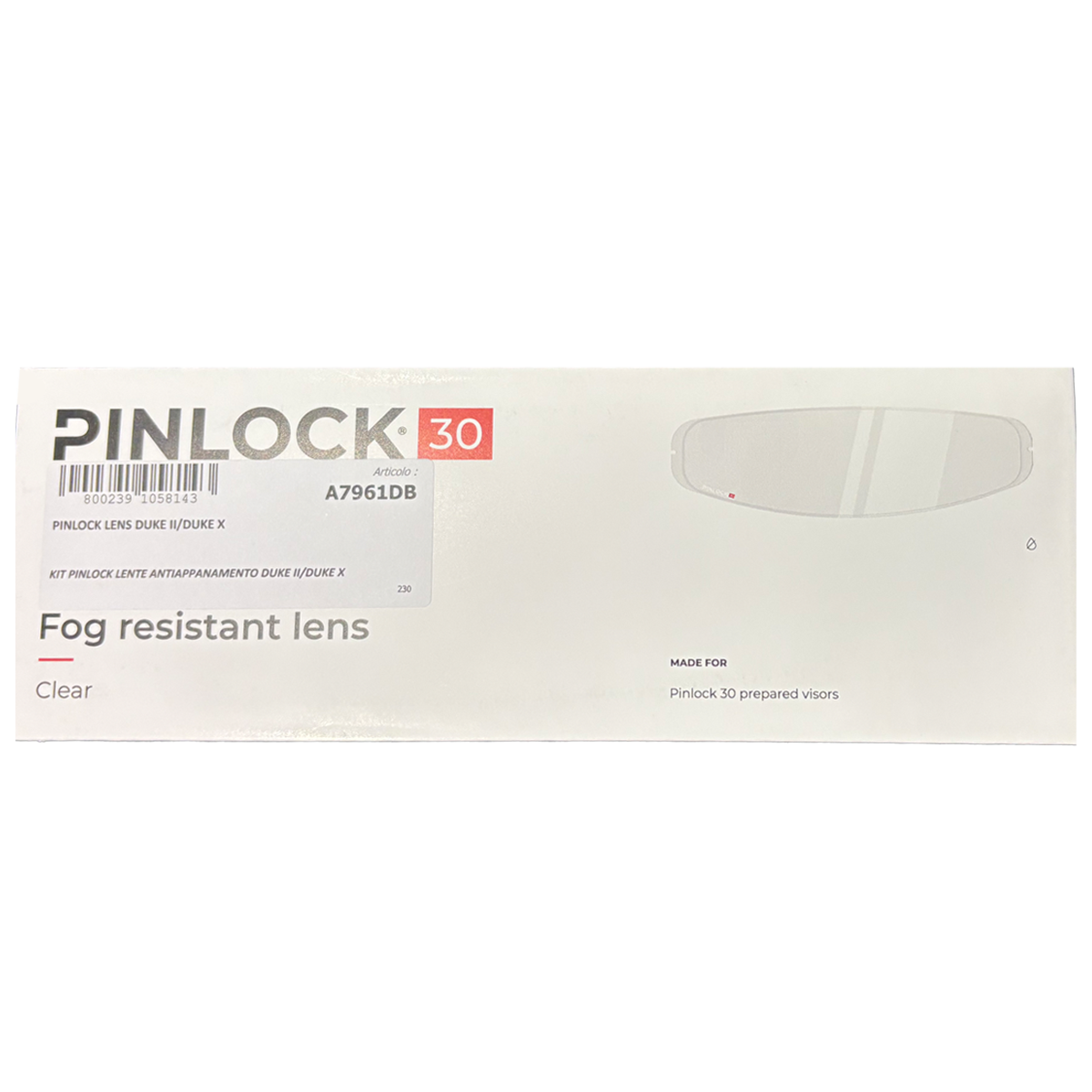 Pinlock 30 - Caberg Duke 2/Duke X İçin Buğu Önleyici - A7961DB