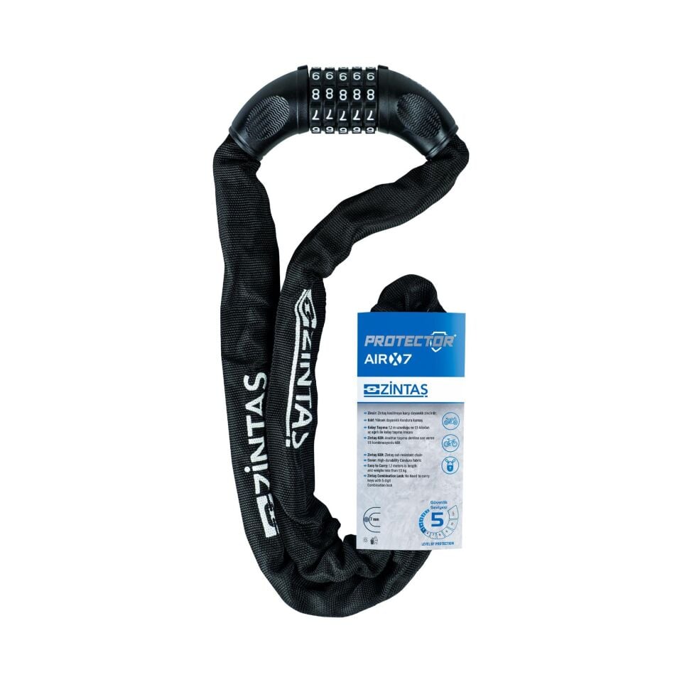 Zintaş AIRX 7 Şifreli Motosiklet Kilidi 120 cm