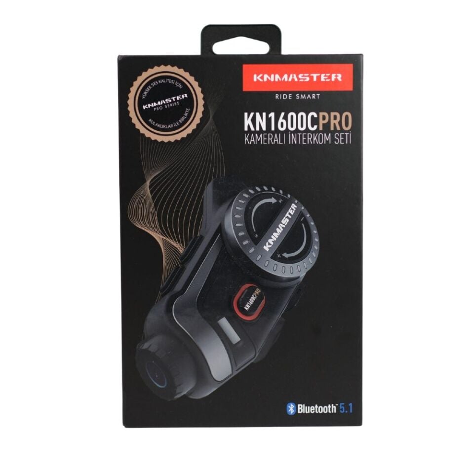 KN Master KN1600C Kameralı Motosiklet Kask İnterkom Bluetooth Kulaklık Seti