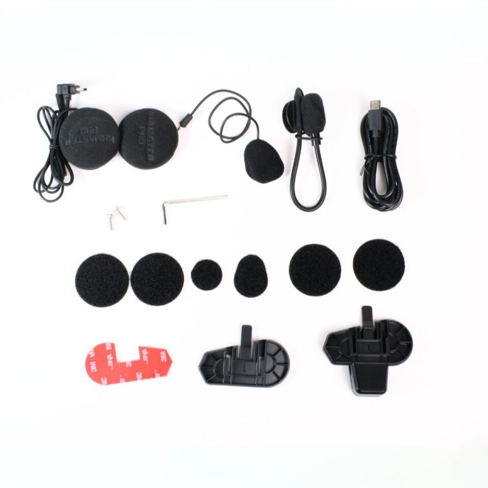 KN Master KN2300 PRO Motosiklet Kask İnterkom Bluetooth Kulaklık Seti Siyah