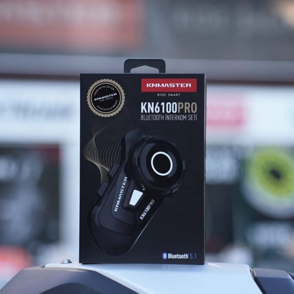 KN Master KN6100 PRO Motosiklet Kask İnterkom Bluetooth Kulaklık Seti Karbon Siyah