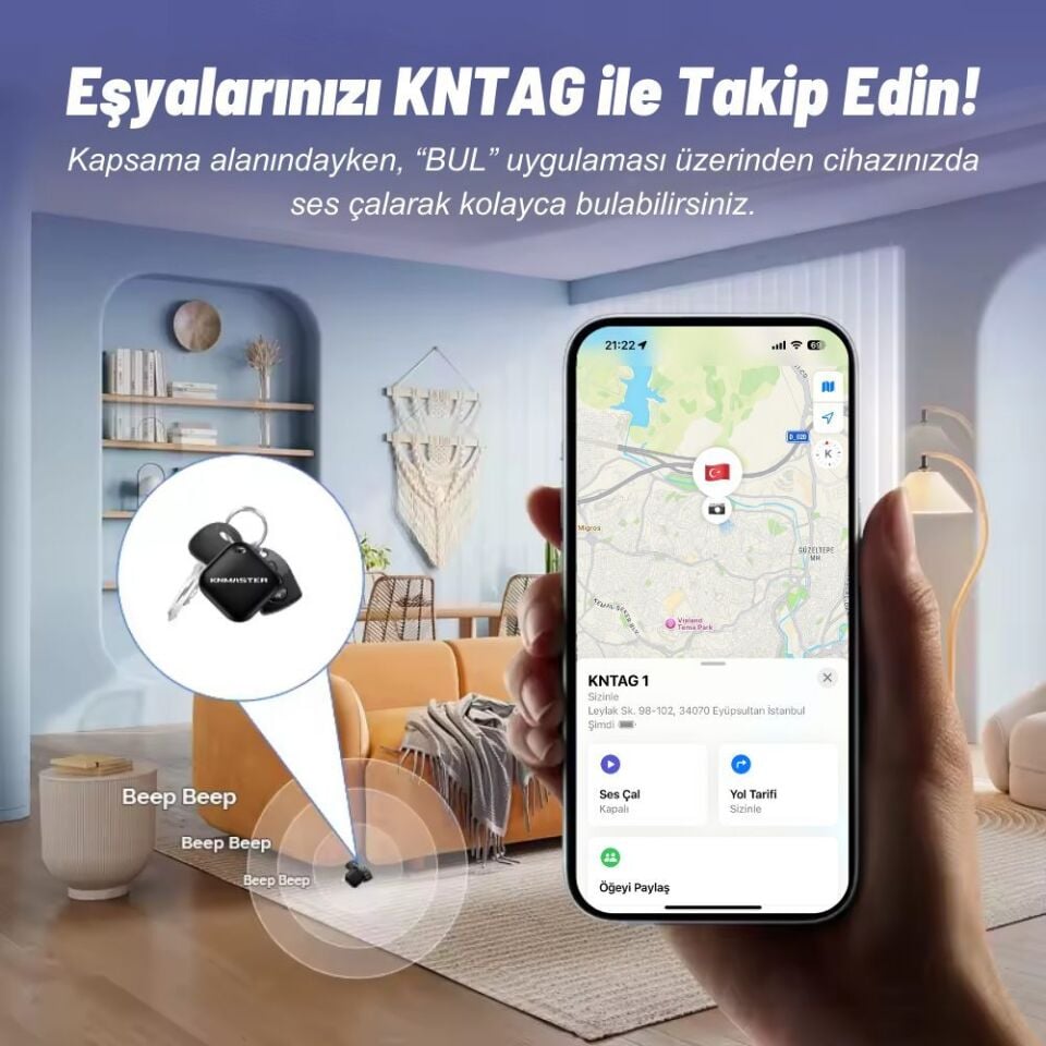 KN Master KNTAG 1 Android Uyumlu Akıllı Takip Cihazı