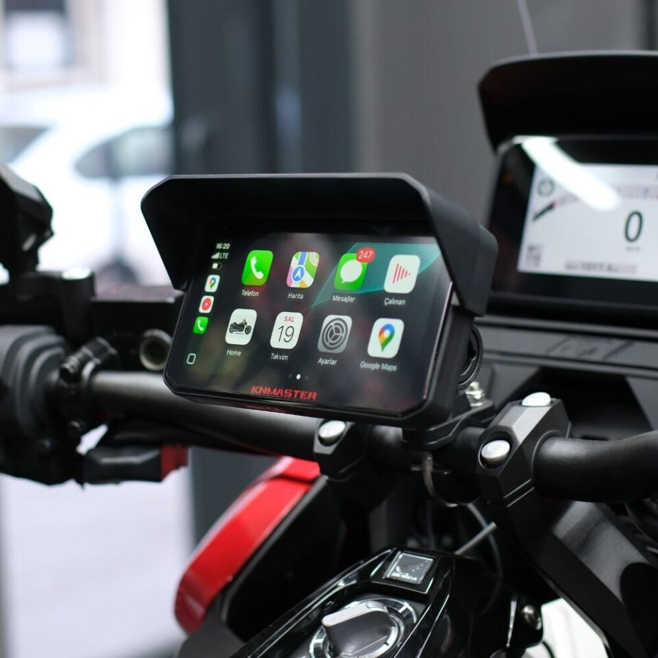 KN Master Motoplay 1000 CarPlay Android Auto Motosiklet Multimedya Ekranı