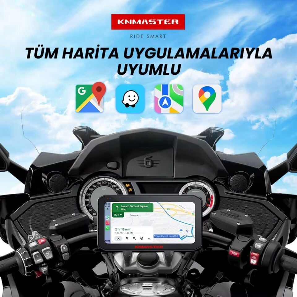 KN Master Motoplay 1000 CarPlay Android Auto Motosiklet Multimedya Ekranı