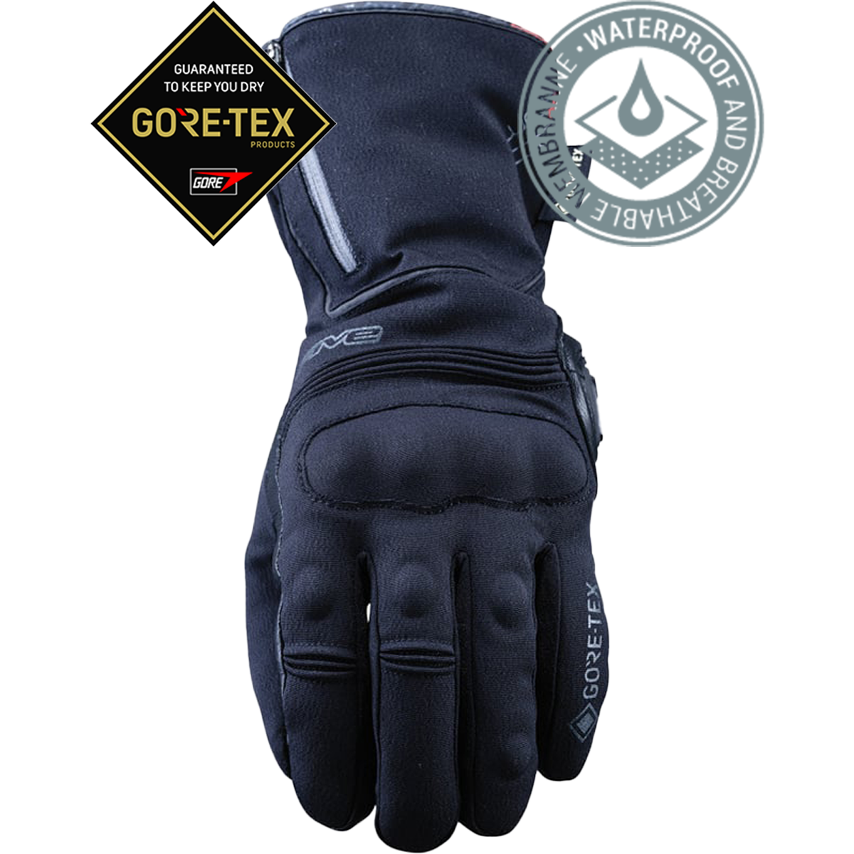 Five Gloves WFX City Long GTX - Siyah Su Geçirmez Kışlık Korumalı Eldiven