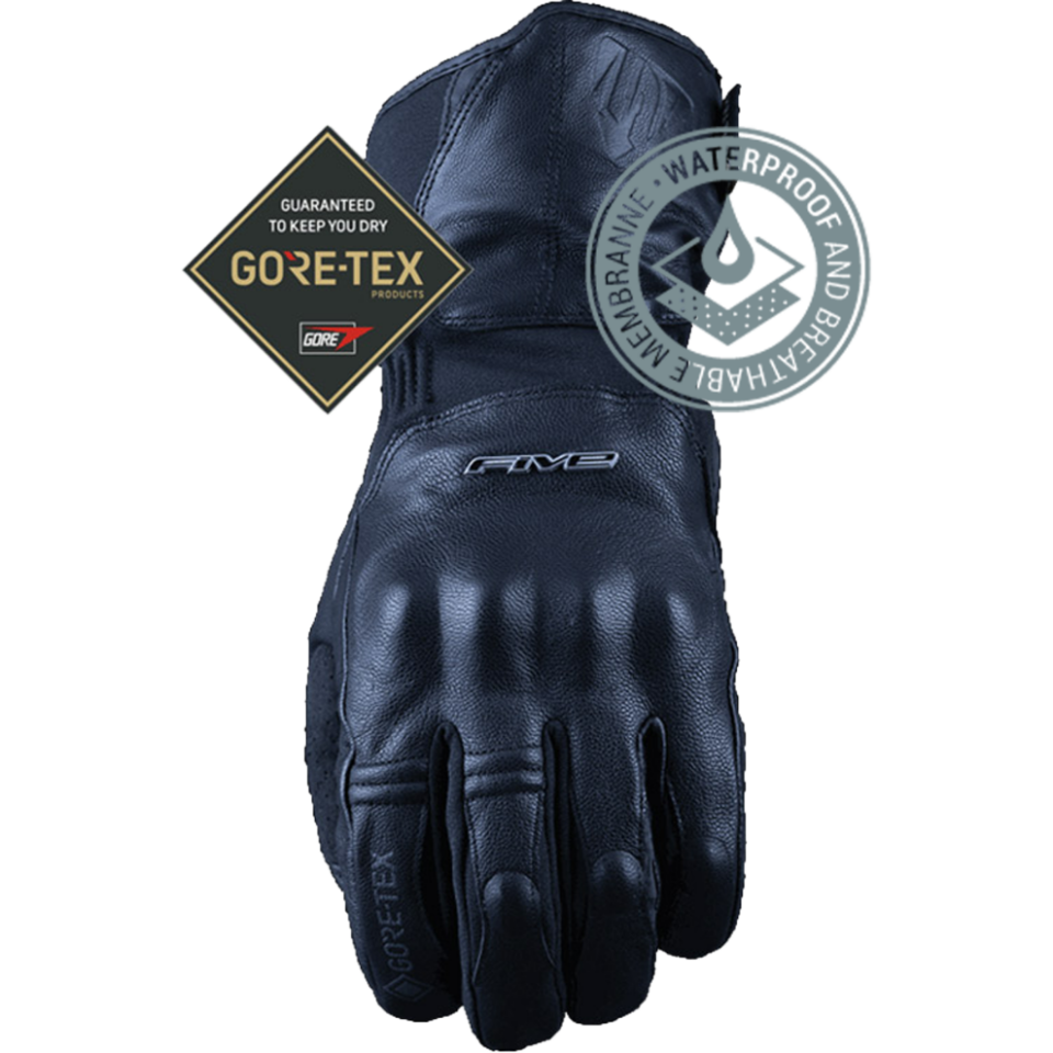 Five Gloves WFX Skin GTX - Siyah Su Geçirmez Kışlık Korumalı Deri Eldiven