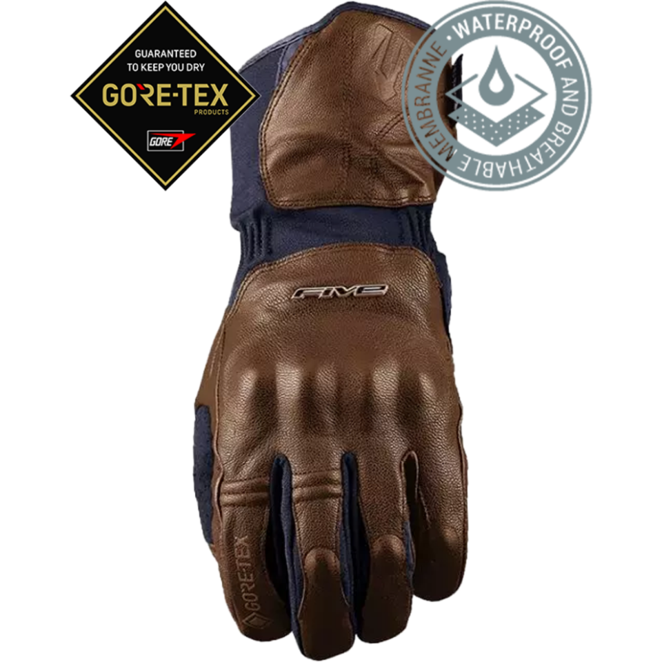 Five Gloves WFX Skin GTX - Kahverengi Su Geçirmez Kışlık Korumalı Deri Eldiven